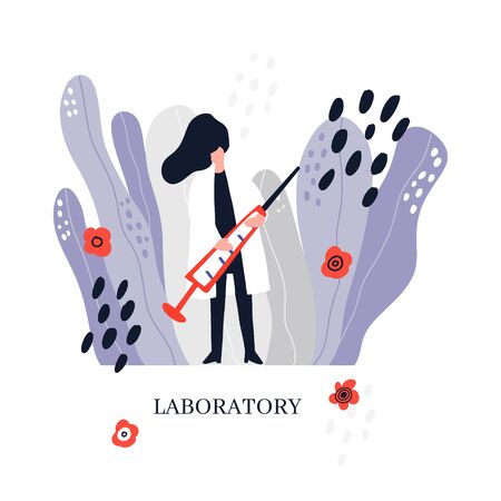Laboratory check banner vector templateのイラスト素材