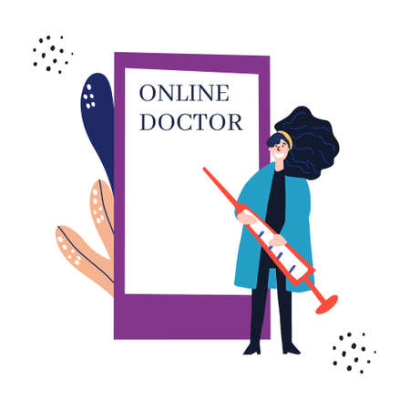 Doctor consultation online app concept.のイラスト素材