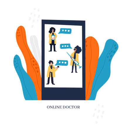 Doctor consultation online app concept.のイラスト素材