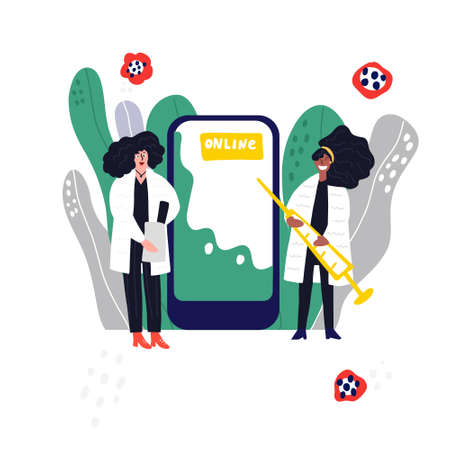 Doctor consultation online app concept.のイラスト素材