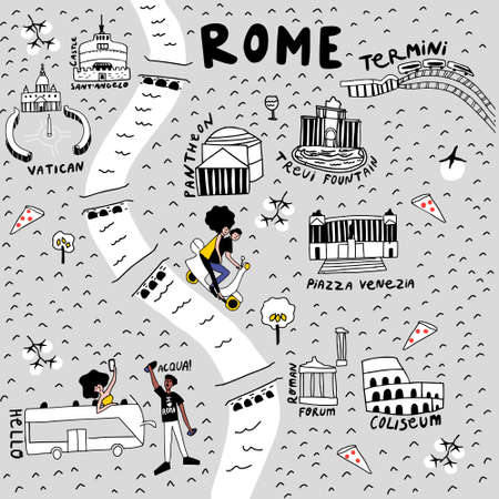 Poster design or travel postcard concept designのイラスト素材