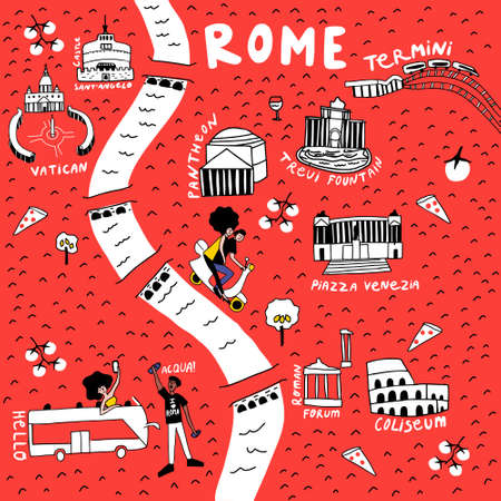 Poster design or travel postcard concept designのイラスト素材