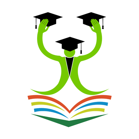 The purpose of the happy graduation man design used for college and university sign and symbol.のイラスト素材