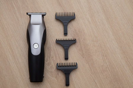 Top view of wireless hair clipper on the table