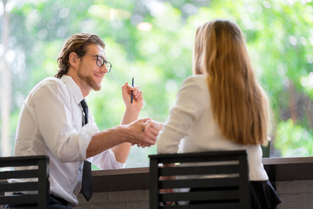 In selective focus of Business Partnership Doing Handshaking.の写真素材