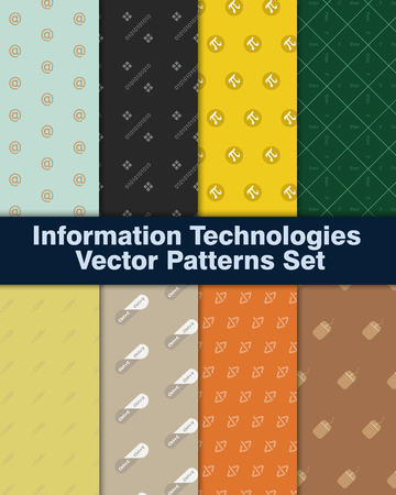 Information technologies vector patterns setのイラスト素材