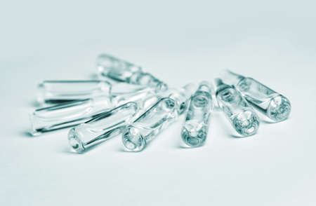 Medical ampoules with solution. Macro shotの写真素材