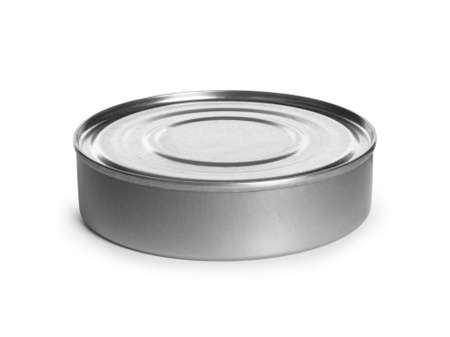 Tin can isolated on white backgroundの写真素材