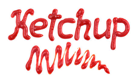 The word "ketchup" written with ketchupの写真素材