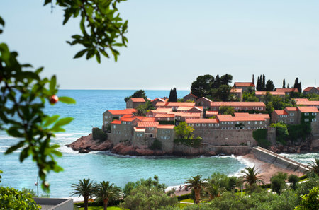Sveti Stefan island in Adriatic sea. Montenegro.のeditorial素材