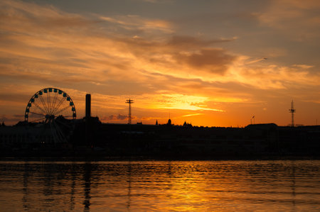 Sunrise, morning in Helsinki, Finlandの写真素材