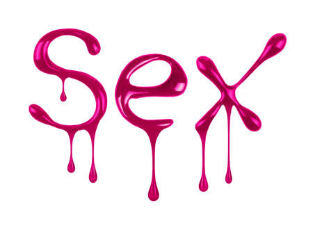 the word Sex written by nail polish on white backgroundの写真素材