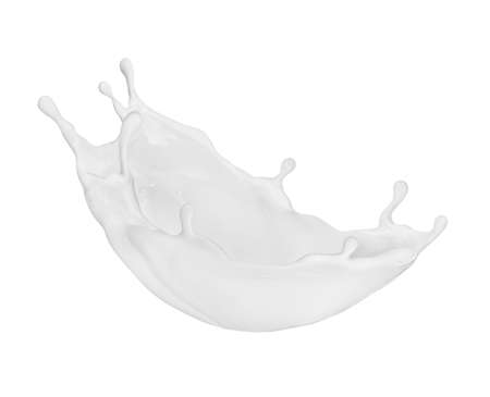 Splash of milk or cream isolated on white backgroundの写真素材