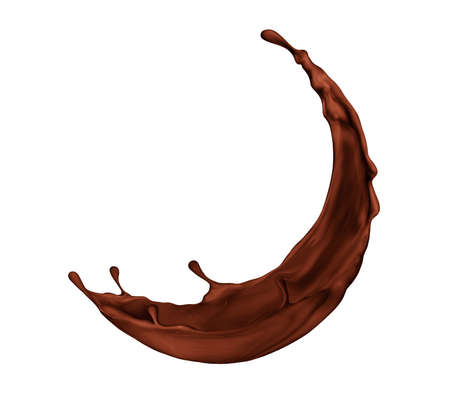 Splash of chocolate isolated on white backgroundの写真素材