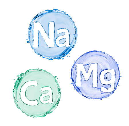 Group of chemical minerals and microelements. (Calcium, Natrium, Magnesium)の写真素材