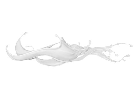 Abstract splashes of milk or cream on white backgroundの写真素材