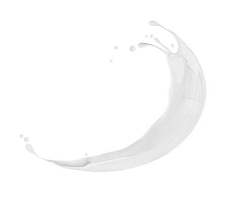 Splash of cream close-up on a white backgroundの写真素材
