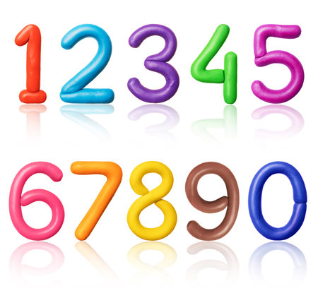 Numbers are made of colored plasticine. (part 6)の写真素材