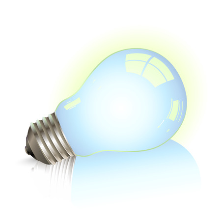 lying bulb glow with light blue and silver frame svitinyamのイラスト素材