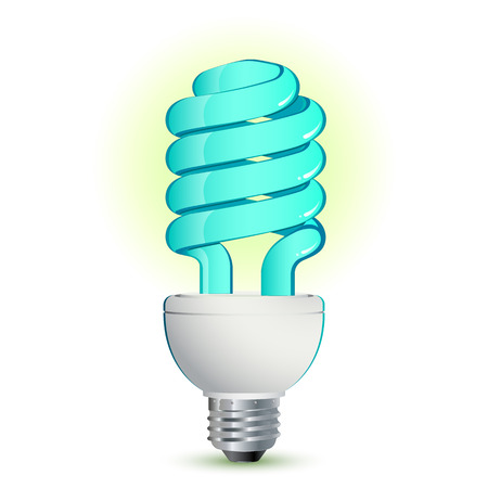 Fluorescent light Bulb with light blue and silver frame svitinyamのイラスト素材