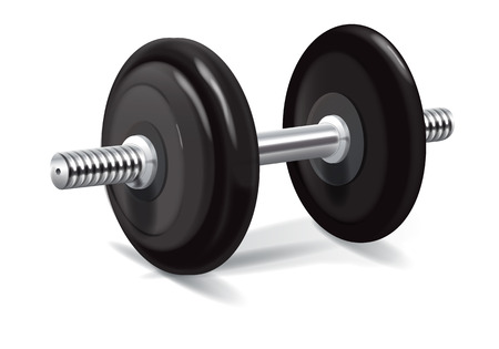gray black dumbbell with variable metal pancakeのイラスト素材