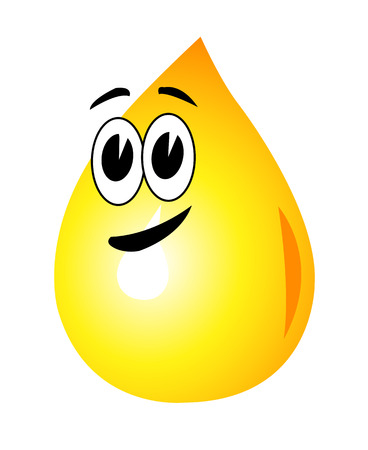 A drop of oil face with black eyebrows and mouthのイラスト素材