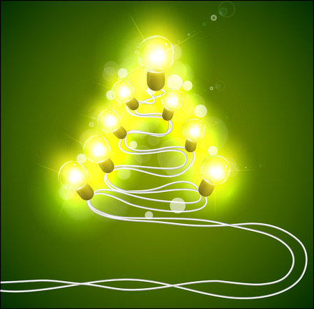 Garland in the form of trees. Christmas tree with garlands. Festive lights. Christmas garlands.のイラスト素材