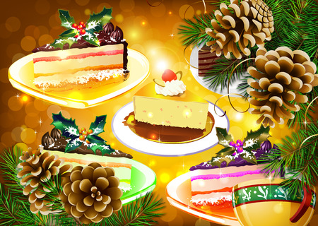 Christmas baking. Christmas cakes. Holiday desserts.のイラスト素材