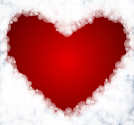 Heart formed by clouds, vector Valentines Dayのイラスト素材