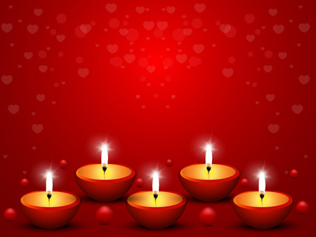 Illustration of romantic candles on celebratory Phony before Valentineのイラスト素材