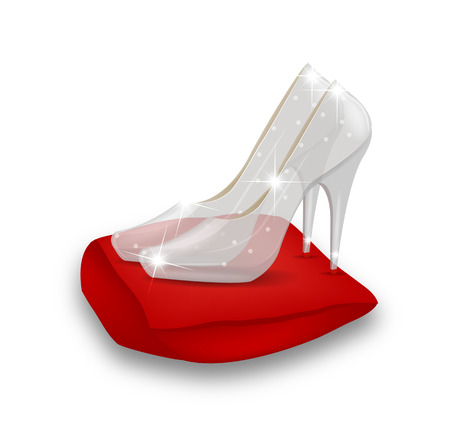 Crystal womens shoes, vector art illustration shoes Snow White.のイラスト素材