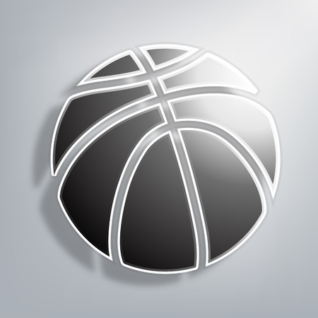 Paper basketball on a paper background vector art illustration.のイラスト素材