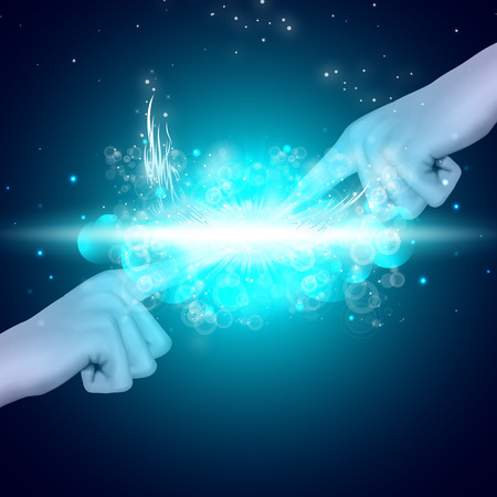 Concept of touch fingers vector art illustration.のイラスト素材