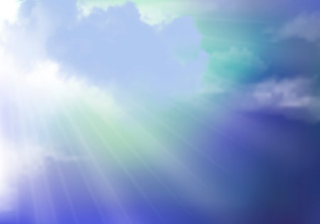 Blue sky on a sunny day, vector art illustration.のイラスト素材