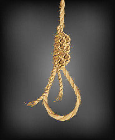 The old hangman noose rope, vector art illustration.のイラスト素材