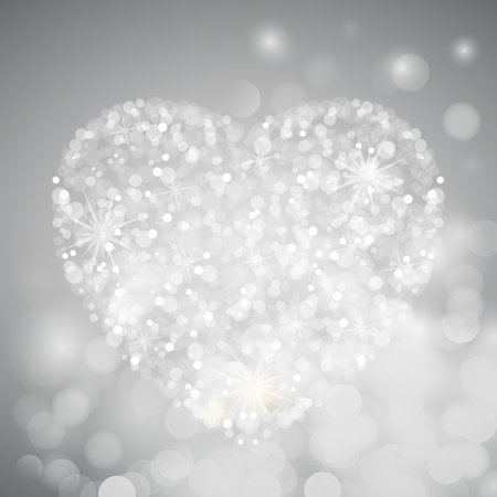 Crystal heart with bokeh, vector art illustration.のイラスト素材