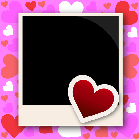 Photo frame with love, vector art illustration.のイラスト素材