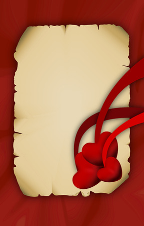 Parchment for Valentine's Day, vector art illustration.のイラスト素材