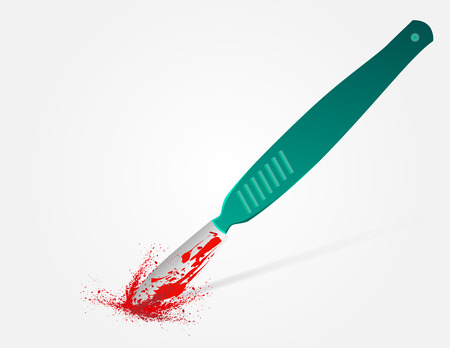 Blood on scalpel, vector illustration art medical equipment.のイラスト素材