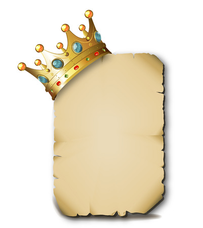 Crown on a blank parchment, vector art illustration.のイラスト素材