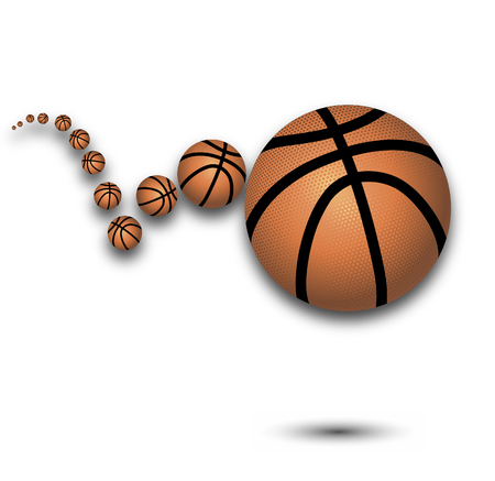 Bounce a basketball, vector art illustration sport.のイラスト素材