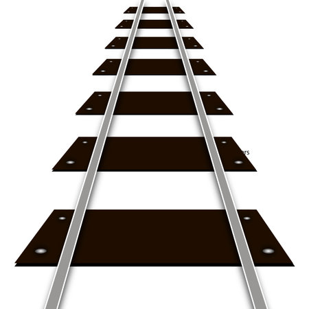 Railway rails and sleepers, vector art illustration.のイラスト素材