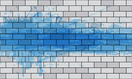 White brick wall with spray paint, vector art illustration.のイラスト素材