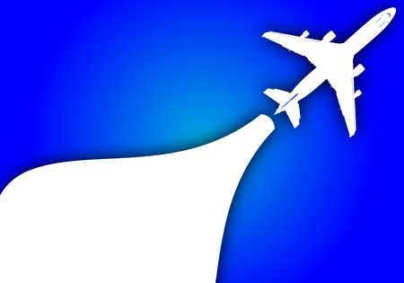 Travel plane on background, vector art illustration.