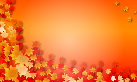 Background from autumn maple leaves, vector art illustration.のイラスト素材