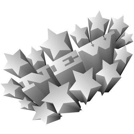 Word NEW with stars, vector art illustration.のイラスト素材