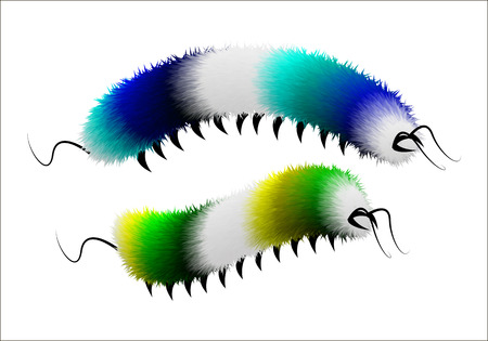 Fluffy small insects, vector art illustration.のイラスト素材