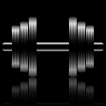 Fitness dumbbell sports logo design, vector art illustration.のイラスト素材