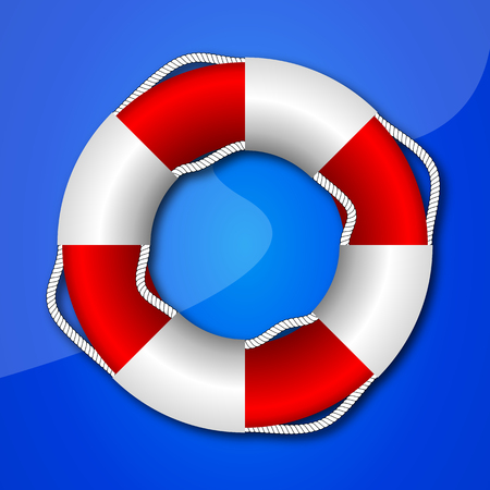 Red life buoy, vector art illustration of relief.のイラスト素材