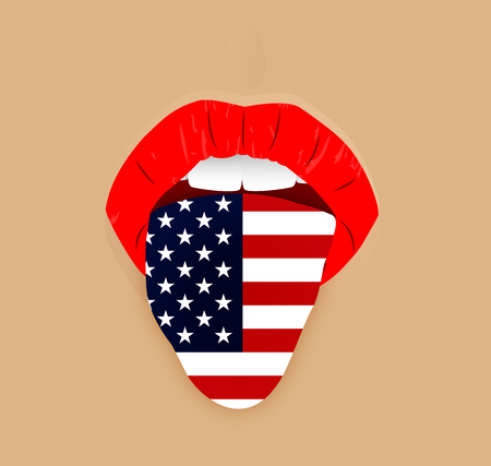 Language in the US flag, vector art illustration.のイラスト素材